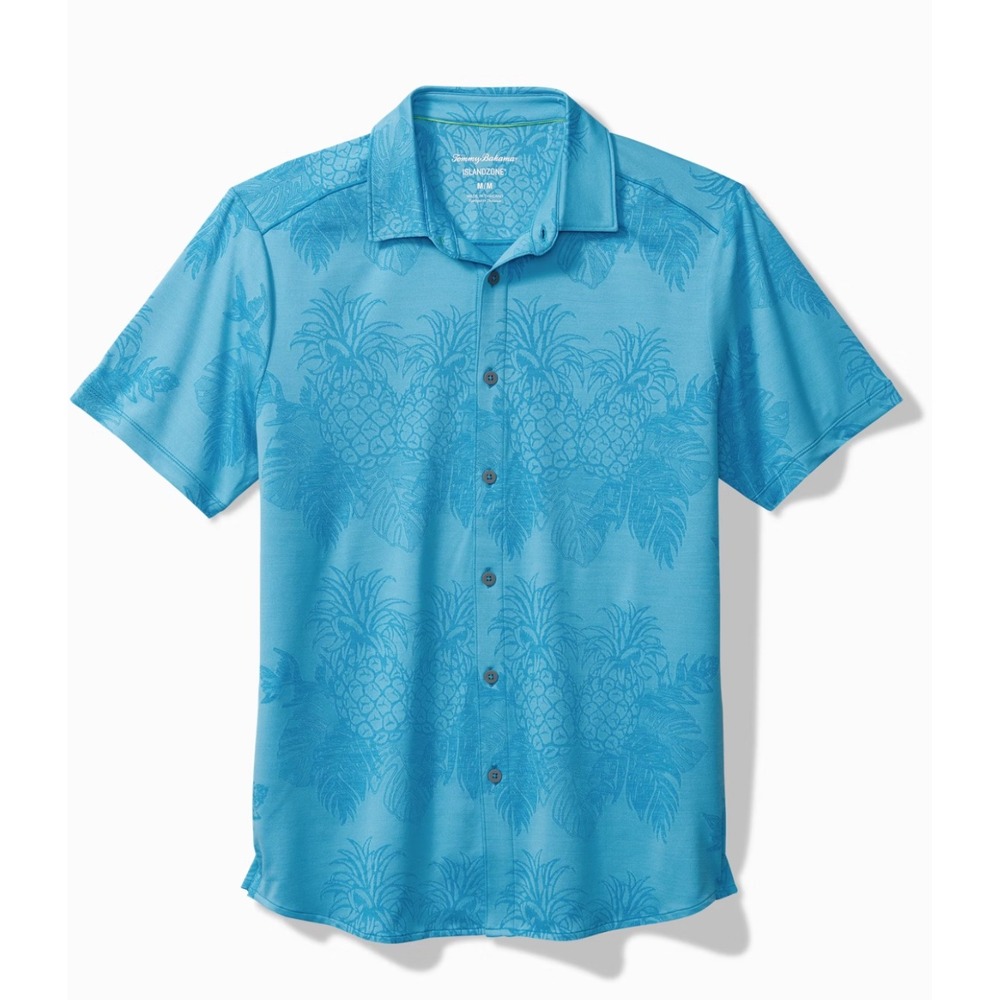 NWT Tommy Bahama IslandZone Shirt Mens XXL Blue Pineapple Pina Grove Polo Golf